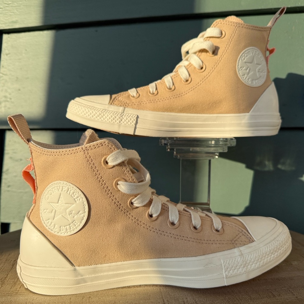 CONVERSE Chuck Taylor All Star Tonal Canvas High Top Oat Milk Sneakers 8 Wmns